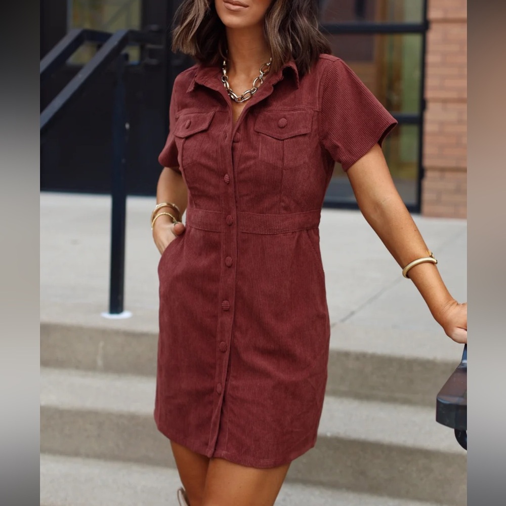 Brown corduroy dress